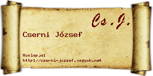 Cserni József névjegykártya